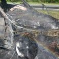 PICS: Car catches fire and causes serious delays on the M50