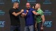 WATCH: Conor McGregor and Nate Diaz’s intense stare down at UFC 202 press conference