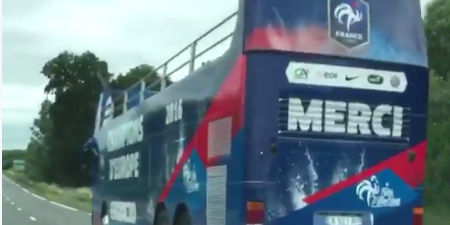 VIDEO: An empty France victory parade bus makes the sad journey back to wherever it came from
