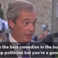 WATCH: Nigel Farage repeatedly insulted by heckler on megaphone during live TV interview