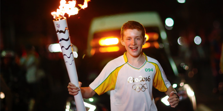 PIC: An Irish teen carried the Olympic torch in Brazil last night