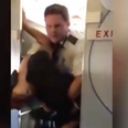 WATCH: ‘Don’t Put Your Hands on My Flight Attendant!’ – Pilot tackles drunk passenger on plane