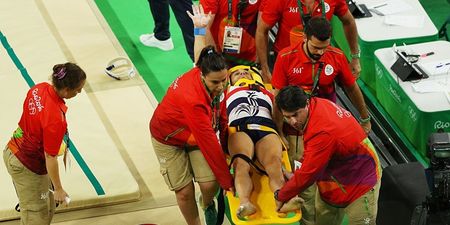 WATCH: Medics drop the stretcher of Olympic gymnast Samir Ait Said as they load it into ambulance