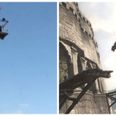 WATCH: Stuntman performs a ridiculous 125 feet “Leap of Faith” for the Assassin’s Creed movie