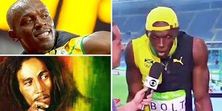Usain Bolt singing Bob Marley’s One Love is pretty special