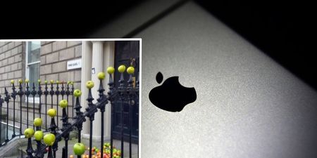 PIC: Apples dumped outside the head offices of Fine Gael