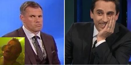 PIC: Gary Neville couldn’t resist trolling Jamie Carragher over this throwback nightclub snap