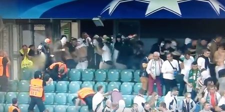 VIDEO: Pepper spray is used as Legia Warsaw fans violently clash with stewards in Poland