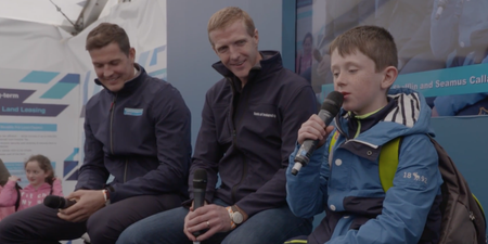 WATCH: Young fella wows Henry Shefflin with cracking hurling rap at the Ploughing Championship