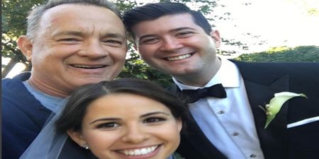 PICS: Tom Hanks makes newlywed couple’s day by photobombing their wedding pictures