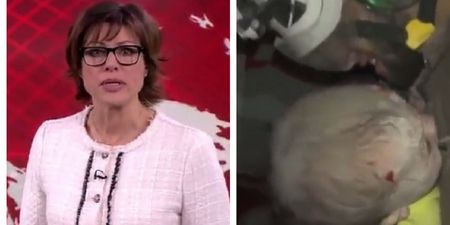 BBC newsreader moved to tears live on air as Syrian baby hauled from bomb rubble