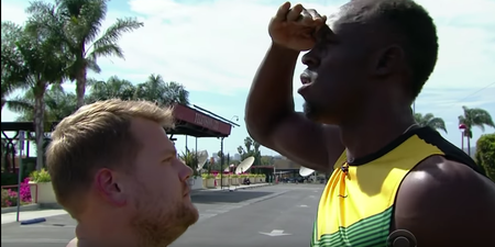 VIDEO: Usain Bolt, James Corden and Owen Wilson ran a 100m race and it went exactly as you would think it would