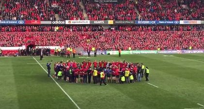 WATCH: Munster team joined by Anthony Foley’s sons for emotional version of ‘Stand Up and Fight’