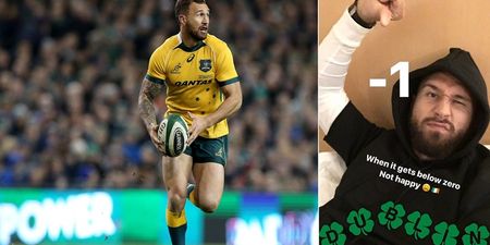 Australian star Quade Cooper seems to have strongly mixed feelings on Ireland