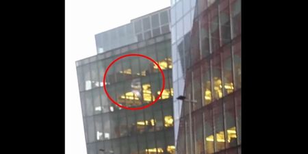 WATCH: A window blew away from Facebook HQ in Dublin during Storm Barbara this afternoon