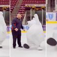 VIDEO: This mascot repeatedly falling over on an ice rink will make your day 10 times better