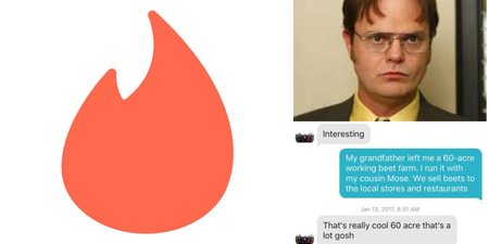 PICS: Girl brilliantly uses quotes from The Office on unsuspecting Tinder match