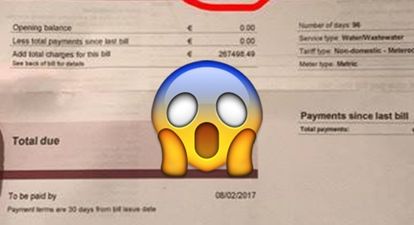 PIC: This size of this Irish Water bill almost caused a heart attack in Leitrim