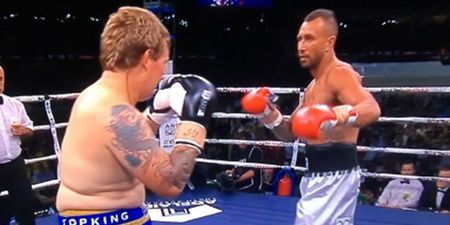 WATCH: Quade Cooper smashed his out-of-shape opponent in a boxing match this morning