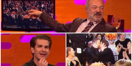 WATCH: Andrew Garfield explains how himself and Ryan Reynolds ending up kissing at the Golden Globes