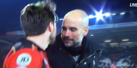 WATCH: Pep Guardiola and Harry Arter had a lovely exchange on the pitch at full-time