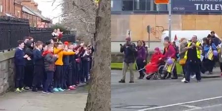 VIDEO: Inchicore schoolkids welcome Vera Twomey as she finally makes it to Dublin