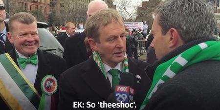 WATCH: Enda Kenny gives news reporter in Philadelphia a lesson in how to say ‘Taoiseach’