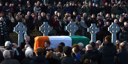 ‘Amhrán na bhFiann’ was played and sung at the grave of Martin McGuinness and it was something special