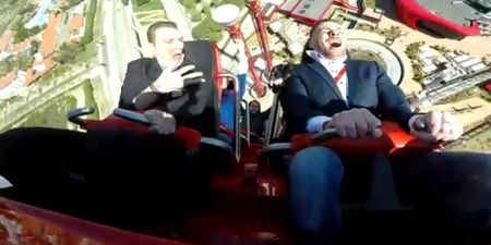 WATCH: Man and pigeon collide on high-speed rollercoaster