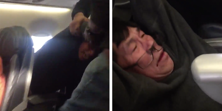 WATCH: Passenger dragged from seat by police due to the plane being overbooked