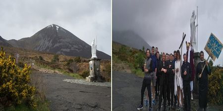PICS: This Father Ted themed stag party made it all the way to the top of Croagh Patrick