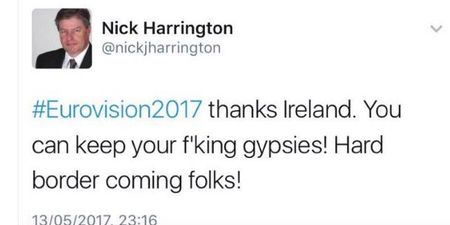 UK politician tweets abuse in reaction to Ireland giving zero points in Eurovision
