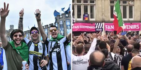 WATCH: Juventus fans are taking over Cardiff city centre