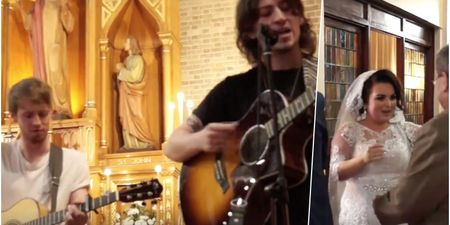 WATCH: Picture This follow through on promise and sing bride and groom down the aisle at wedding