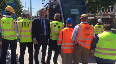 PIC: The photo of the summer? Shane Ross pictured cradling a can of Dutch Gold at the Luas