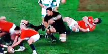 WATCH: Sean O’Brien somehow gets back on his feet after crunching hit by Jerome Kaino