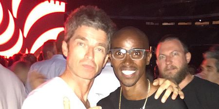 Noel Gallagher will not be impressed with how Mo Farah captioned this picture