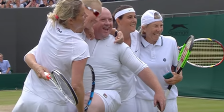 WATCH: Kim Clijsters dresses Irish fan in skirt and invites him to play tennis at Wimbledon