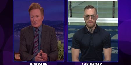 WATCH: Conor McGregor makes bold prediction about Mayweather fight live on Conan O’Brien