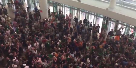 WATCH: Irish fans take over the T-Mobile Arena with massive, impromptu party at McGregor weigh-in