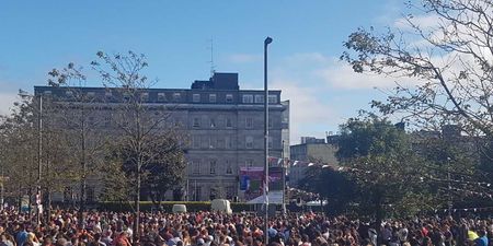 There was some crowd watching the All-Ireland final in Eyre Square