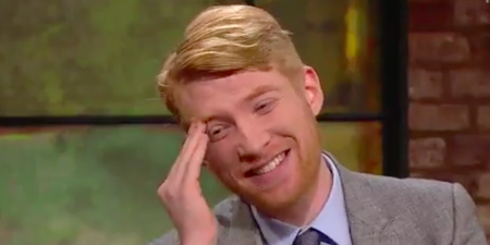 WATCH: Domhnall Gleeson charms everyone (and apologises for cursing) on the Late Late