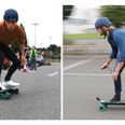 WATCH: These two try out electric powered skateboards for the first time