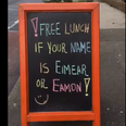 If your name is Eimear or Eamon here’s how you can get free food this week in the capital