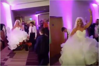WATCH: This bride’s wedding entrance on a ride-on lawnmower is the best thing you’ll see today