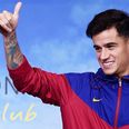 Everyone’s noticed the same thing about Barcelona’s unveiling photo of Coutinho