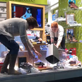 WATCH: A bird tied the staff at a Dublin shoe store in knots after getting stuck in its window display