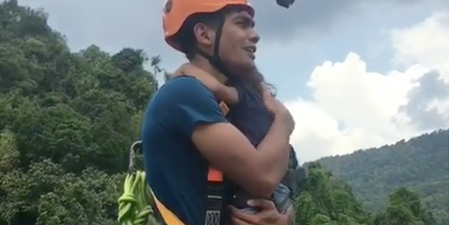 VIDEO: Dad bungee jumping with two-year-old daughter has received some serious backlash