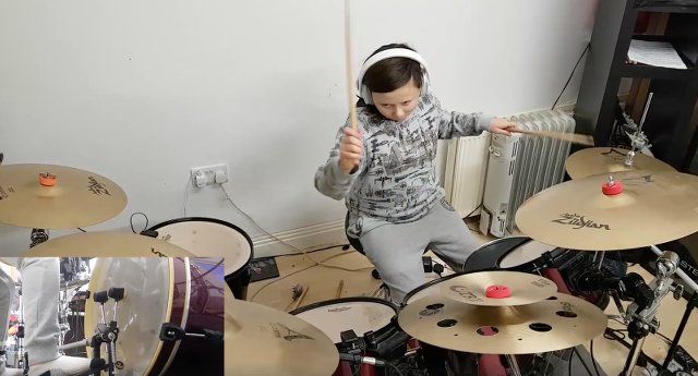 11-year-old Dublin girl Taylor Swift drums