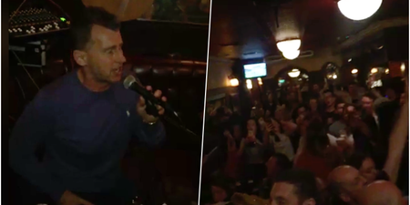 Nigel Owens brought the house down during a sing-song in a Dublin pub at the weekend